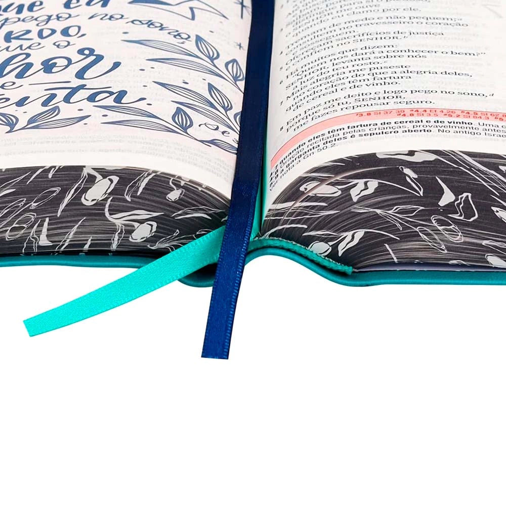 A Bíblia De Estudo Da Mulher Nova Edição Média Capa Tulipa Azul Turquesa
