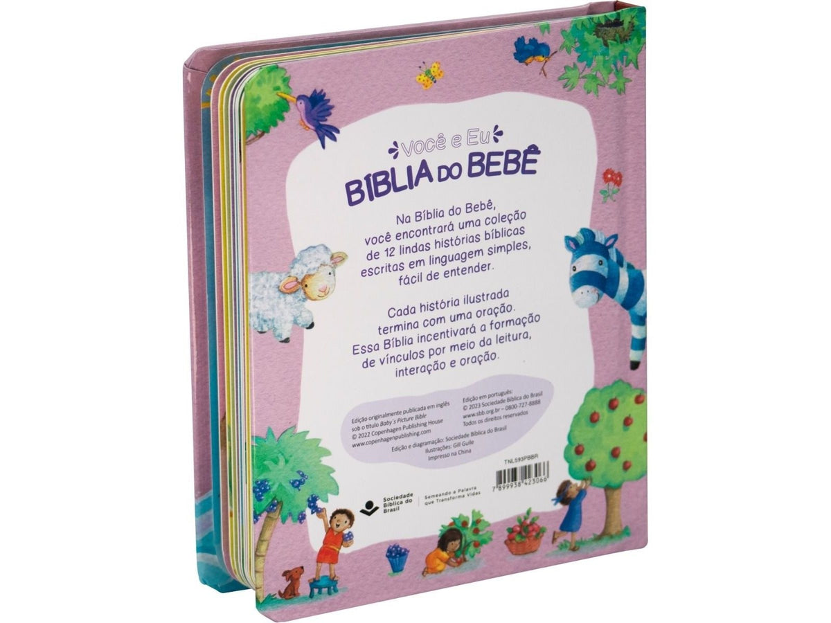 BÍBLIA DO BEBÊ 12 LINDAS HISTÓRIAS BÍBLICAS - CAPA DURA ROSA