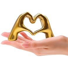 Objeto Decorativo Mãos em Coração Gold