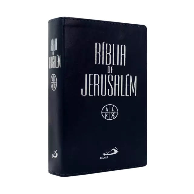 BÍBLIA DE JERUSALÉM CAPA FLEXÍVEL AZUL COM BEIRAS PRATEADAS E ÍNDICE DIGITAL