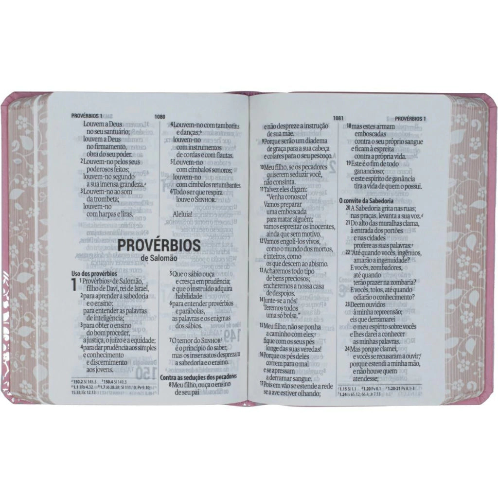 BÍBLIA SAGRADA ARC LETRA GIGANTE COMPACTA – CAPA PINK COM FLORES