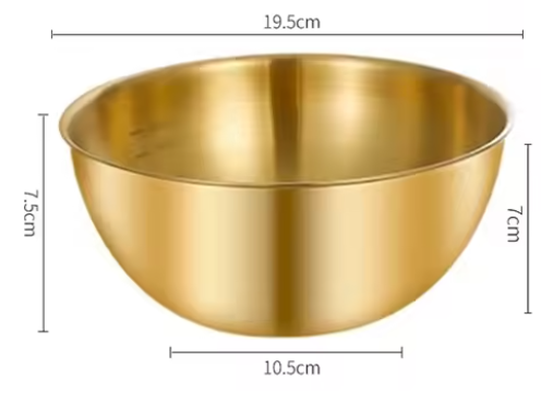 BACIA LITÚRGICA DOURADA PARA SANTA CEIA – AÇO INOXIDÁVEL MÉDIA