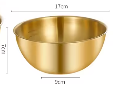 BACIA LITÚRGICA DOURADA PARA SANTA CEIA – AÇO INOXIDÁVEL PEQUENA