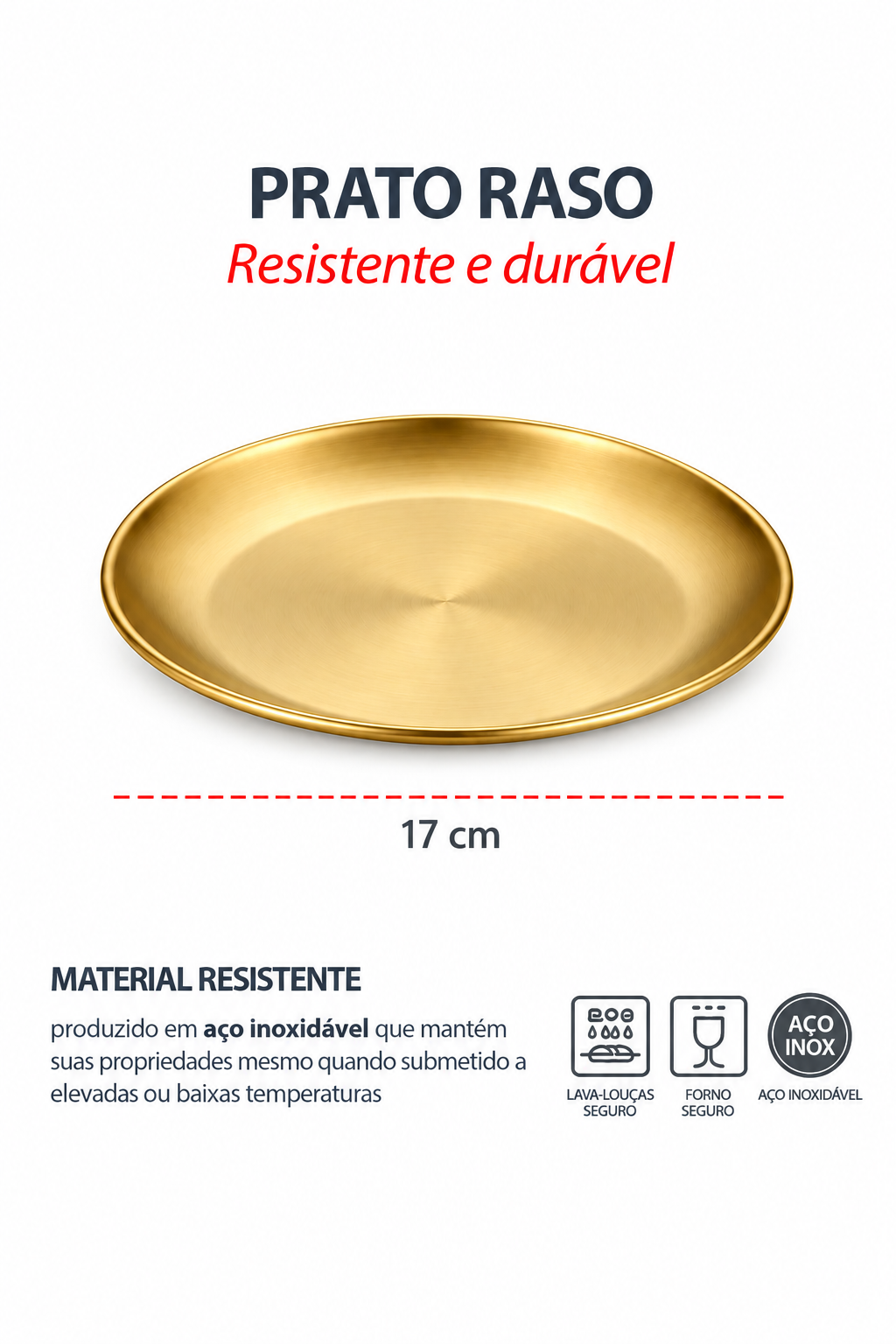 Bandeja redonda Gold 23cm