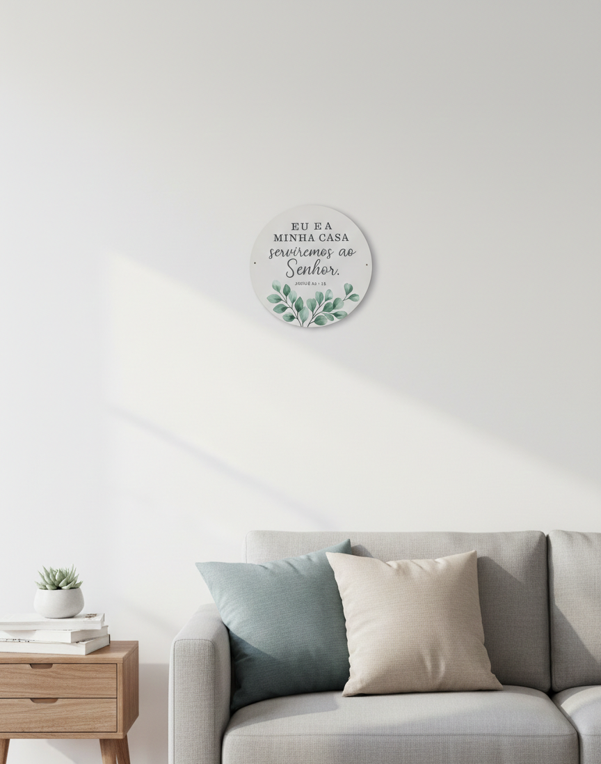 PLACA DECORATIVA DE METAL "EU E A MINHA CASA"