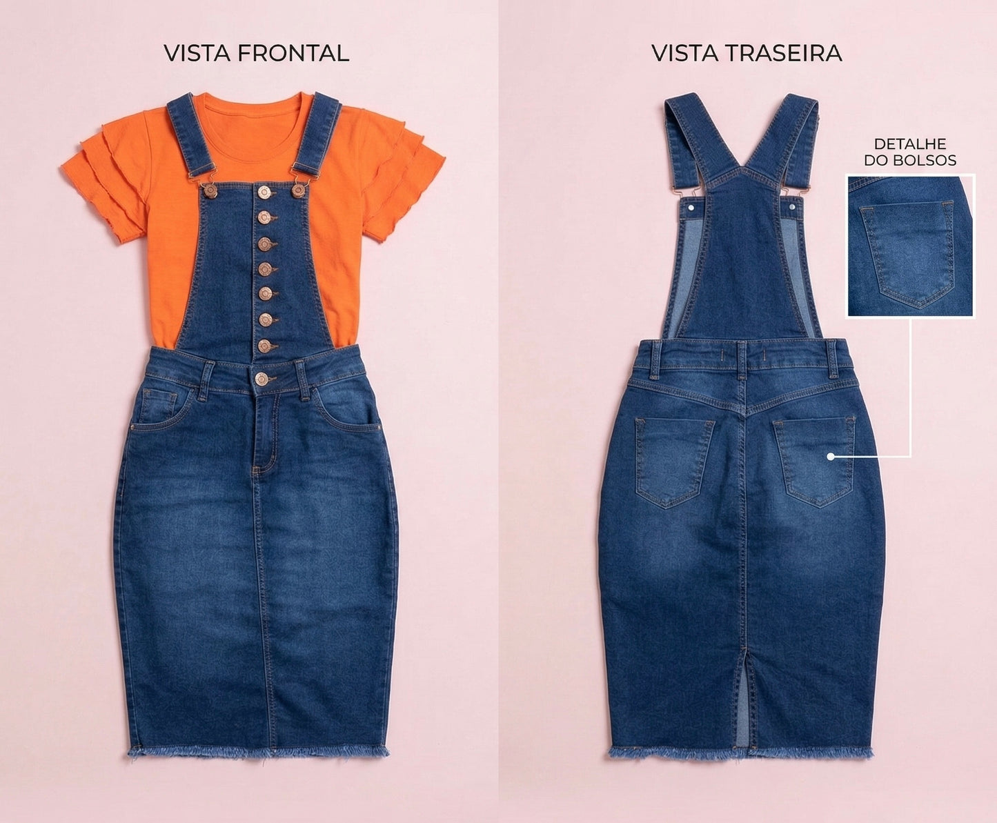 SALOPETE EM GANGA COM BOTÕES NA FRENTE