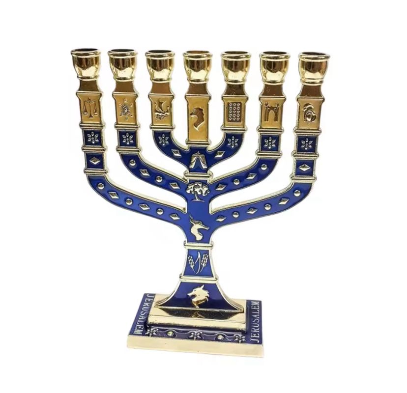 Candelabra 12 Tribes of Israel - 9x11cm - White