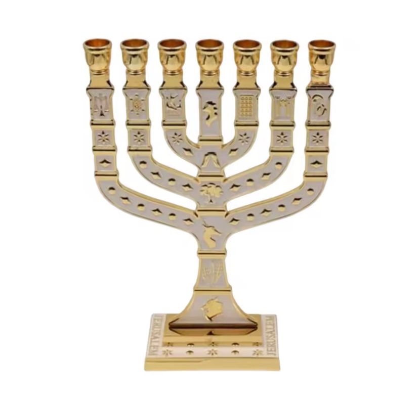 Candelabra 12 Tribes of Israel - 9x11cm - White