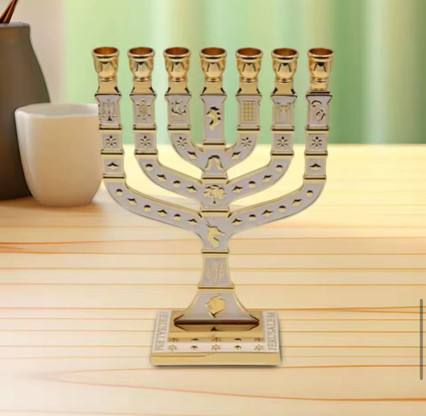 Candelabra 12 Tribes of Israel - 9x11cm - White