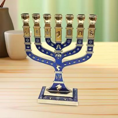 Candelabra 12 Tribes of Israel - 9x11cm - White