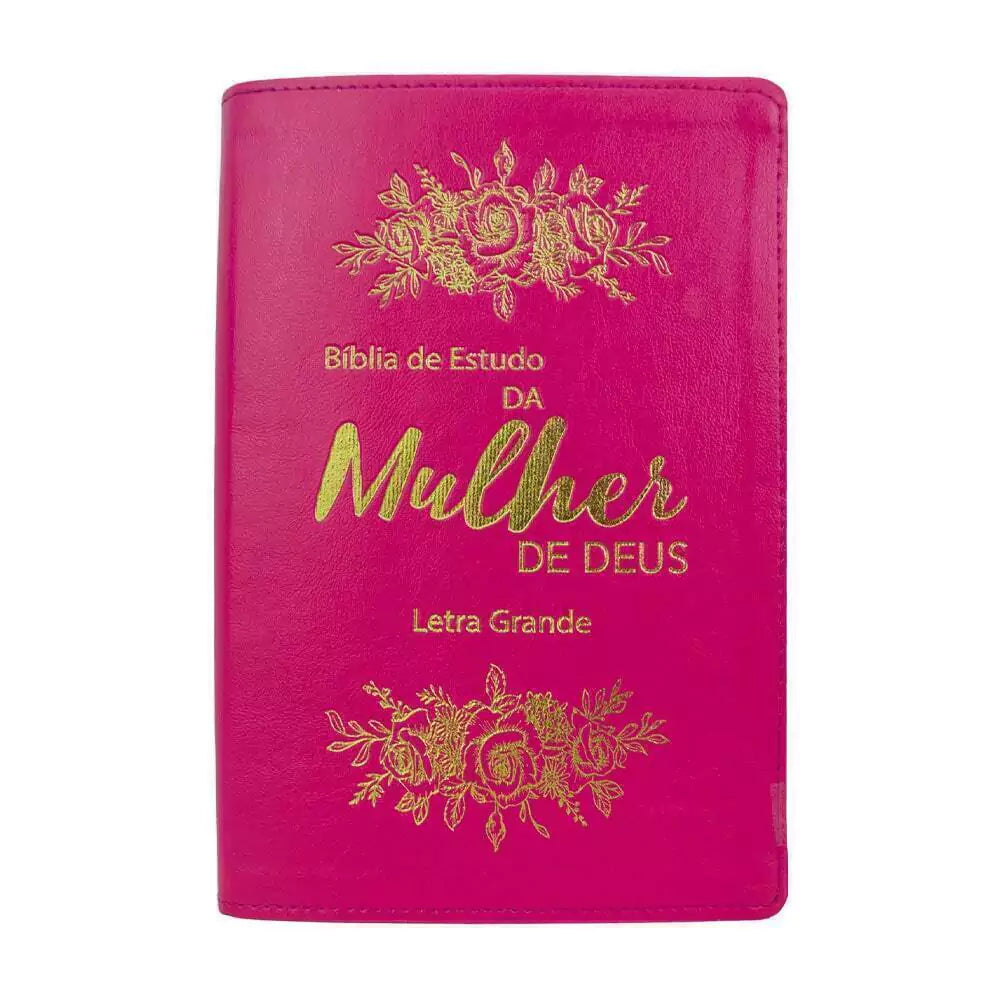 BÍBLIA DE ESTUDO DA MULHER DE DEUS LETRA GRANDE PINK EDIFIQUE