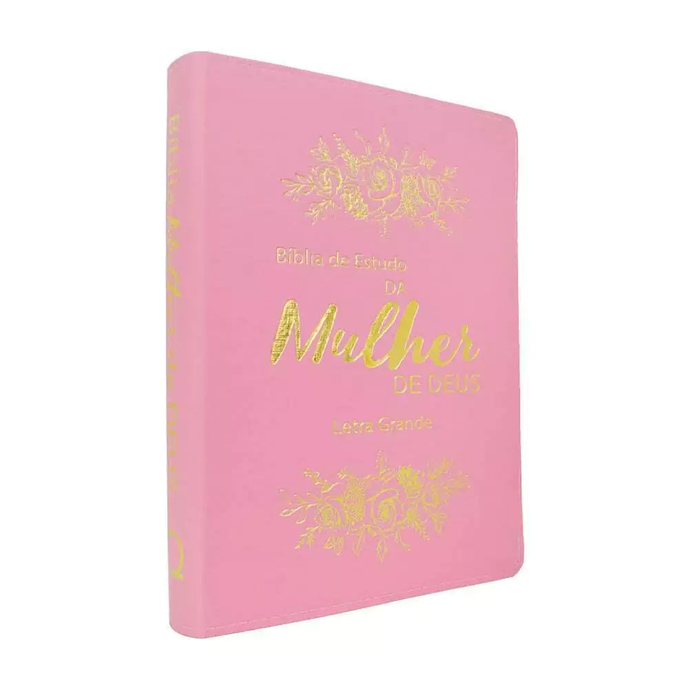 BÍBLIA DE ESTUDO DA MULHER DE DEUS LETRA GRANDE ROSA