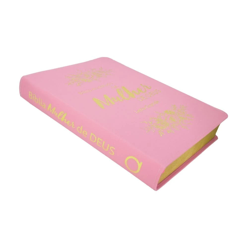 BÍBLIA DE ESTUDO DA MULHER DE DEUS LETRA GRANDE ROSA