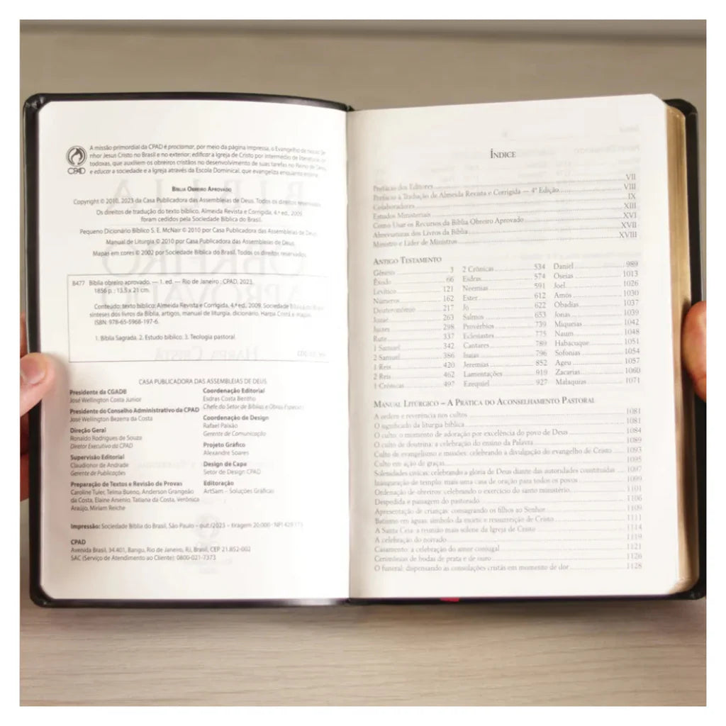 BIBLIA OBREIRO APROVADO ARC- COM HARPA- MEDIA VINHO