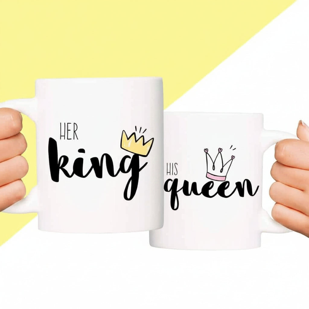 Conjunto 2 Canecas "Her King & His Queen"
