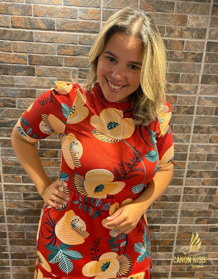 VESTIDO LONGO COM ESTAMPA FLORAL - HELOÍSA