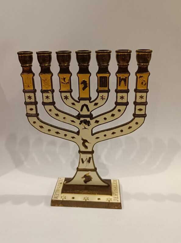 Candelabra 12 Tribes of Israel - 9x11cm - White