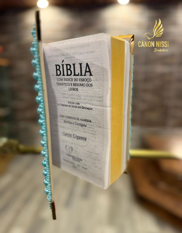BÍBLIA ALINNE LUXO PEROLADA AZUL ATOL