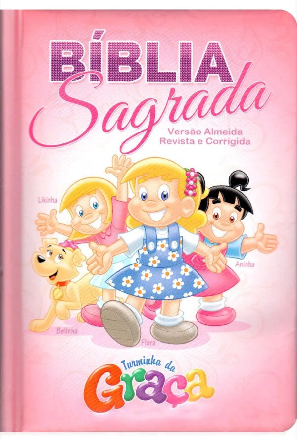 Bíblia Turminha Da Graça | Capa Almofadada | Menina