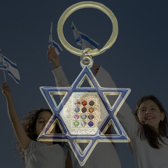 Star of David Metal Keychain