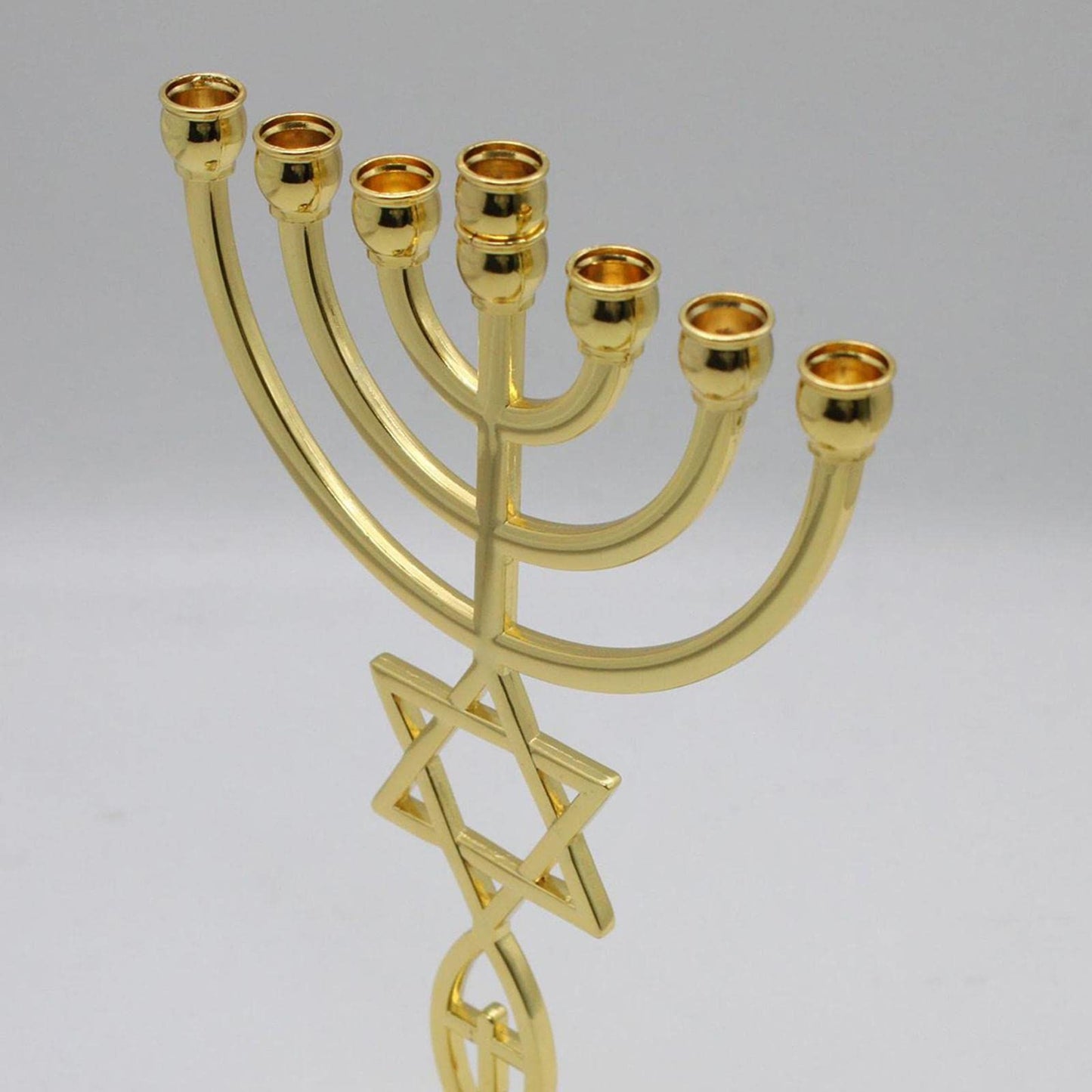 Candelabro Menorá Estrela de Davi Gold
