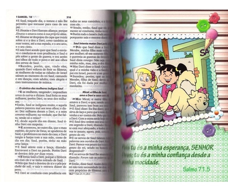Bíblia Turminha Da Graça | Capa Almofadada | Menina
