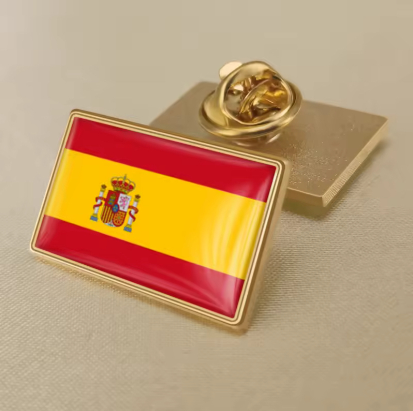 Boton Pin Quadrado Bandeira Espanha