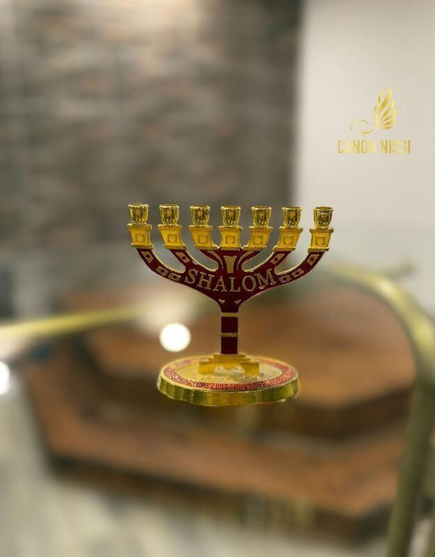 Shalom Candelabra - 10x10cm - red