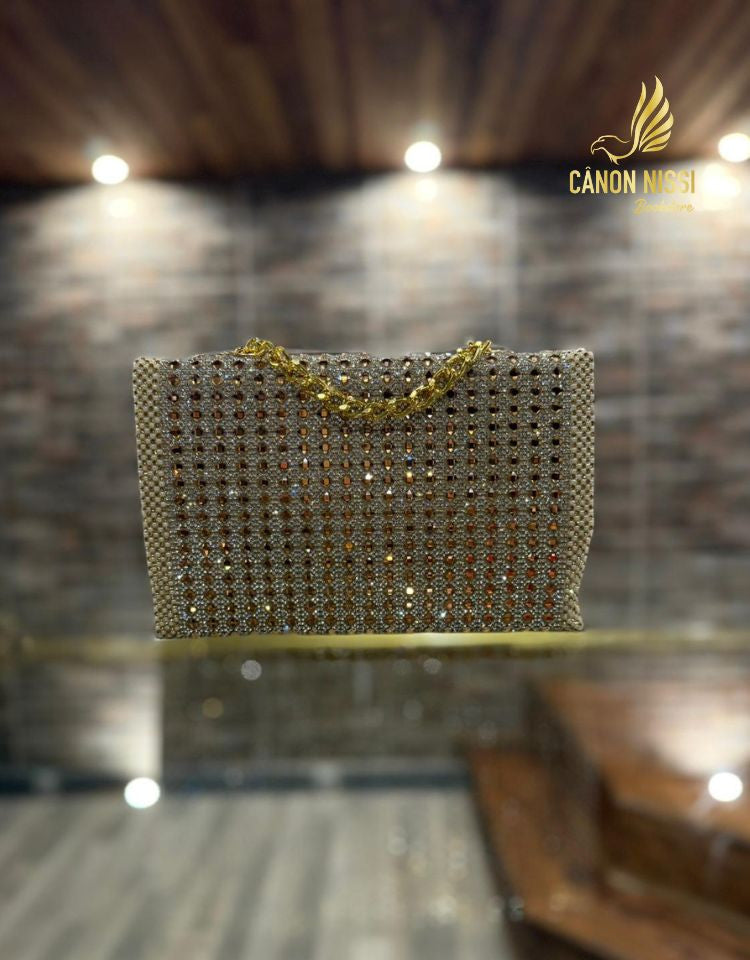 BÍBLIA JASMIM LUXO COM ALÇA DOURADA TIPO BOLSA