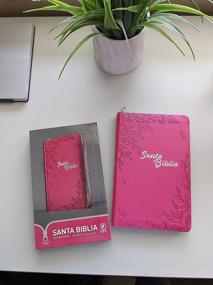 Santa Bíblia NTV, Edicion Ziper, Flores Rosa (Sentipiel)