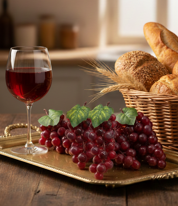 KIT 4 CACHOS DE UVAS VERMELHAS ARTIFICIAIS