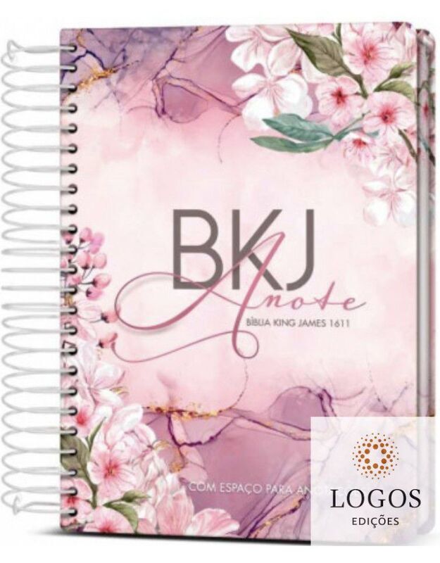BÍBLIA KING JAMES FIEL 1611 ANOTE - CAPA ESPIRAL - PURPLE FLOWER