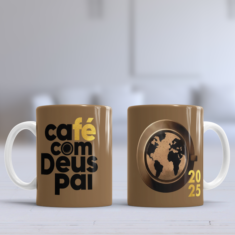 Caneca Café com Deus pai modelo B