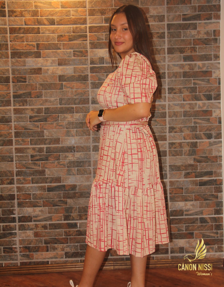 VESTIDO CREPINHO GOLA QUADRADA - DÉBORA