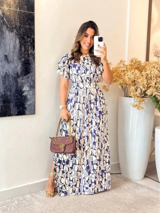 VESTIDO CREPINHO MANGA DUPLA - ABIGAIL
