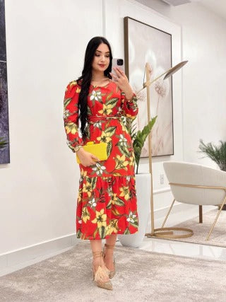 VESTIDO MIDI CREPINHO MANGA LONGA - ANA