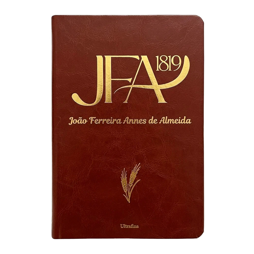 BÍBLIA SAGRADA JOÃO FERREIRA DE ALMEIDA | JFA 1819 | ULTRAFINA | LETRA NORMAL | CAPA LUXO MARROM
