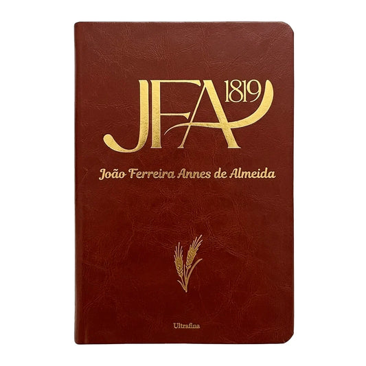 BÍBLIA SAGRADA JOÃO FERREIRA DE ALMEIDA | JFA 1819 | ULTRAFINA | LETRA NORMAL | CAPA LUXO MARROM
