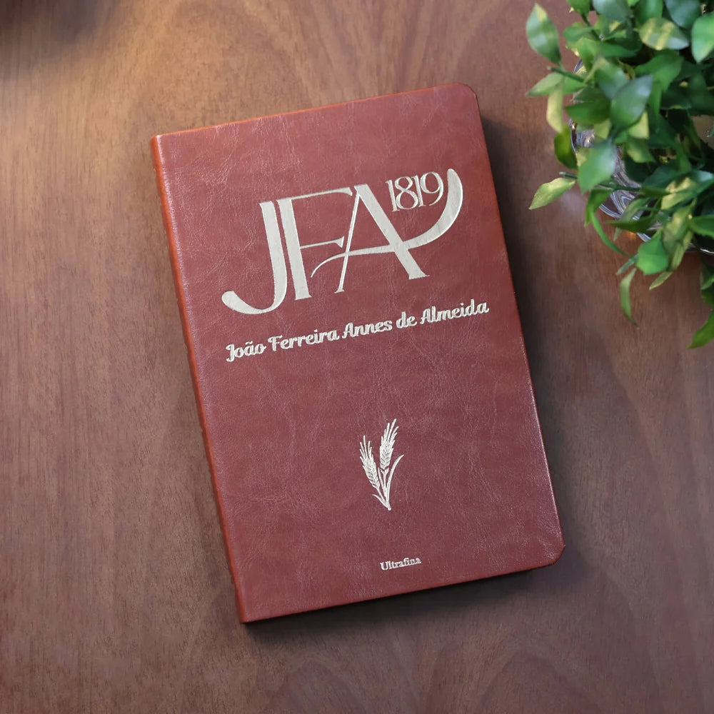 BÍBLIA SAGRADA JOÃO FERREIRA DE ALMEIDA | JFA 1819 | ULTRAFINA | LETRA NORMAL | CAPA LUXO MARROM