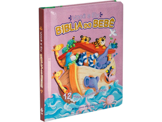BÍBLIA DO BEBÊ  12 LINDAS HISTÓRIAS BÍBLICAS - CAPA DURA ROSA