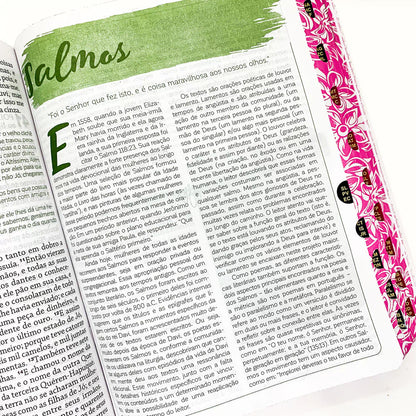 BÍBLIA DE ESTUDO DA MULHER DE DEUS LETRA GRANDE PINK EDIFIQUE
