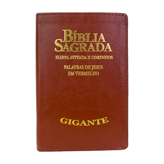Bíblia Sagrada RC Letra Gigante Harpa e Corinhos Capa Luxo Veneza Whisky PJV Edifique