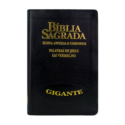 Bíblia Sagrada RC Letra Gigante Harpa e Corinhos Capa Luxo Preta Edifique PJV