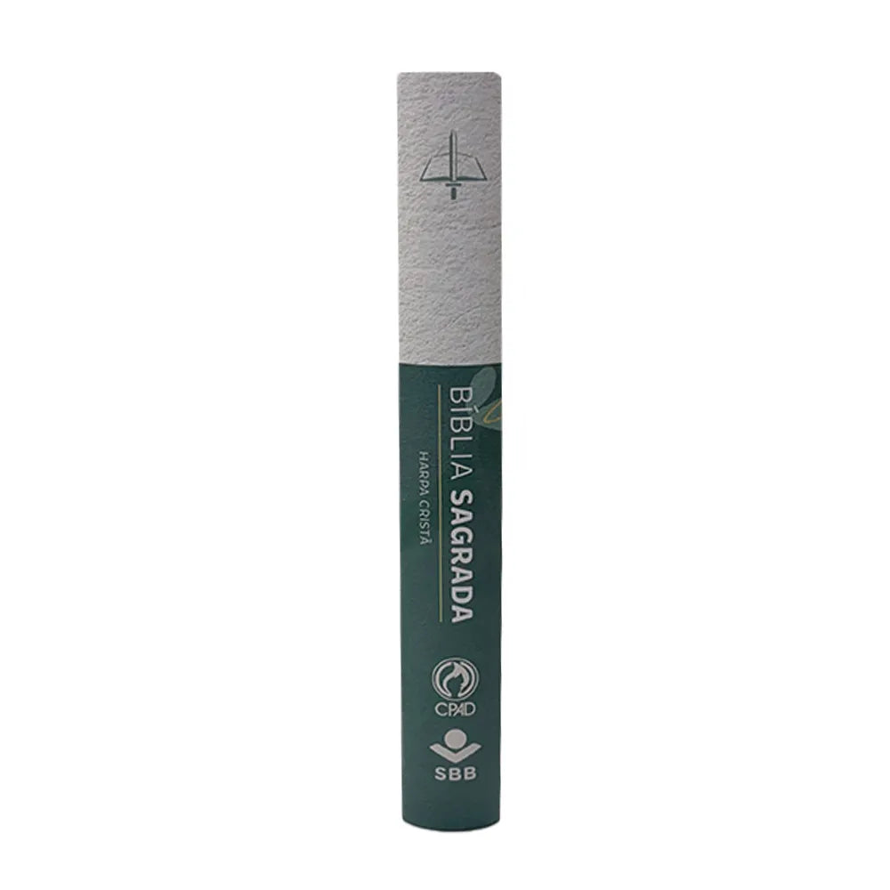 BÍBLIA GRANDE HARPA CRISTÃ LUXO LETRA GRANDE FLORAL VERDE/BRANCO
