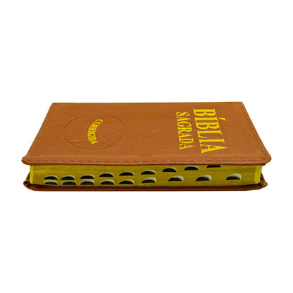 BIBLIA PEQUENA COM INDICE MARROM LUXO