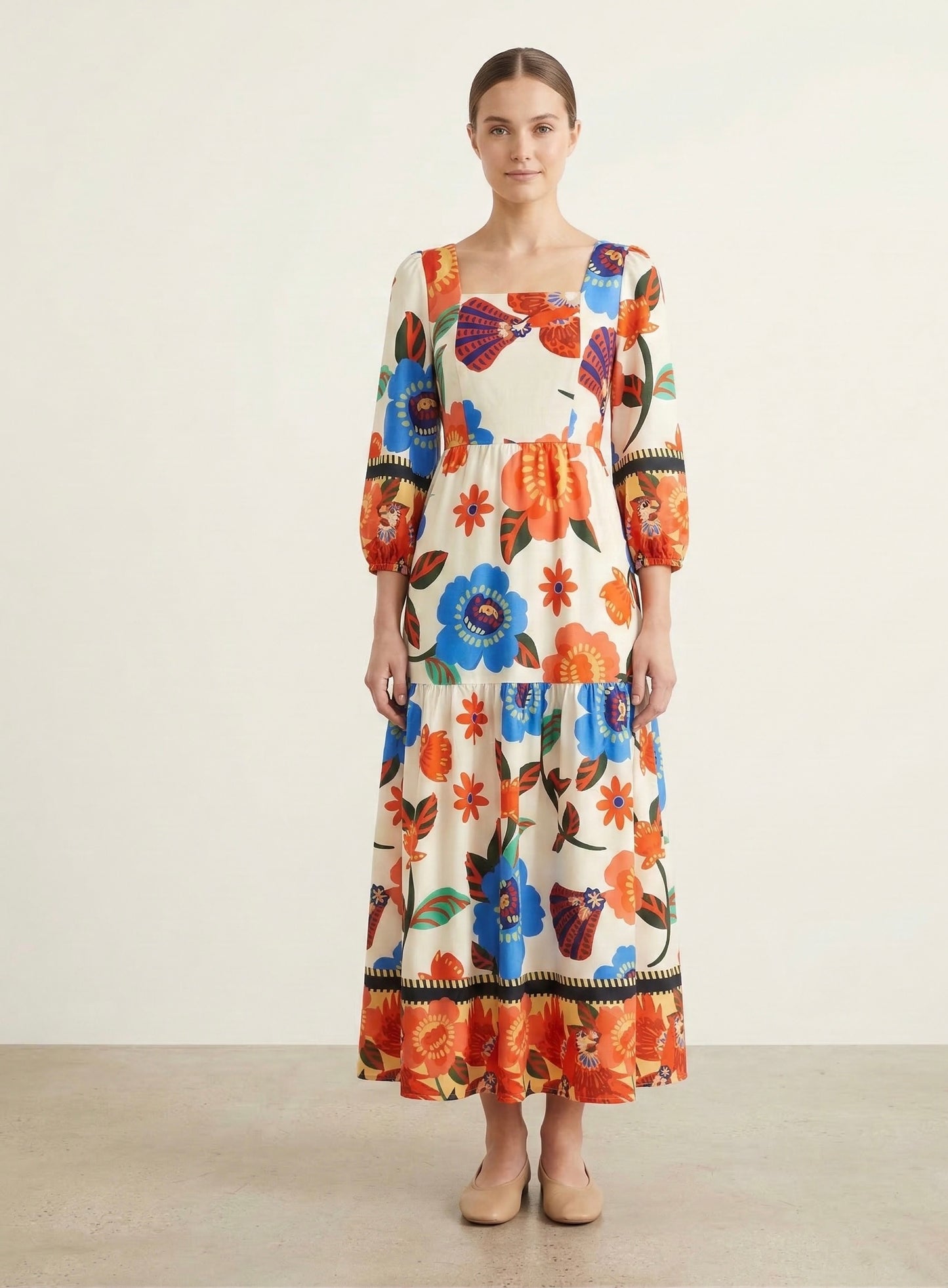 VESTIDO LONGO BOHO FLORAL