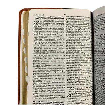 BIBLIA PEQUENA COM INDICE MARROM LUXO