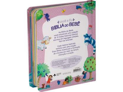 BÍBLIA DO BEBÊ  12 LINDAS HISTÓRIAS BÍBLICAS - CAPA DURA ROSA