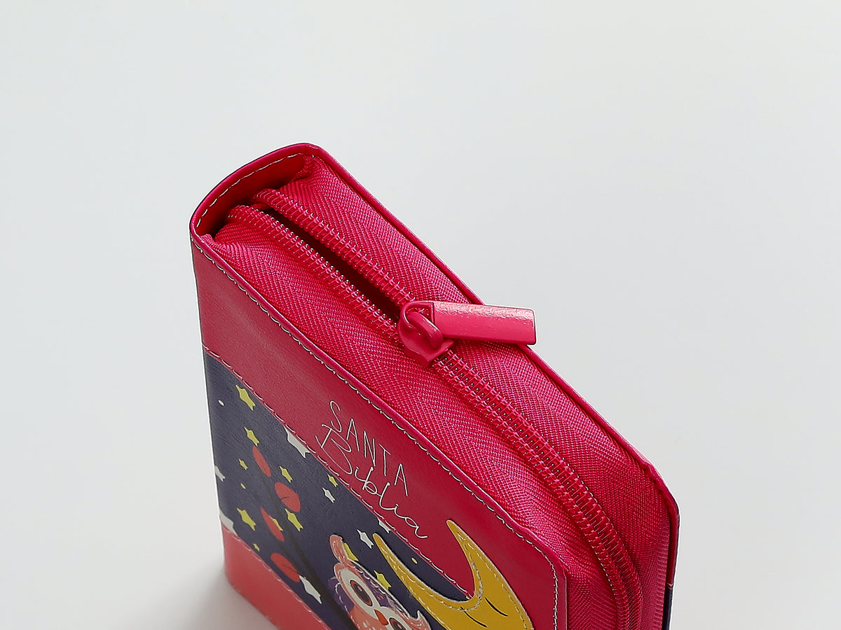 BÍBLIA RVR60 DE BOLSO PRIMOR ROSA/CORAL CORUJA COM FECHO