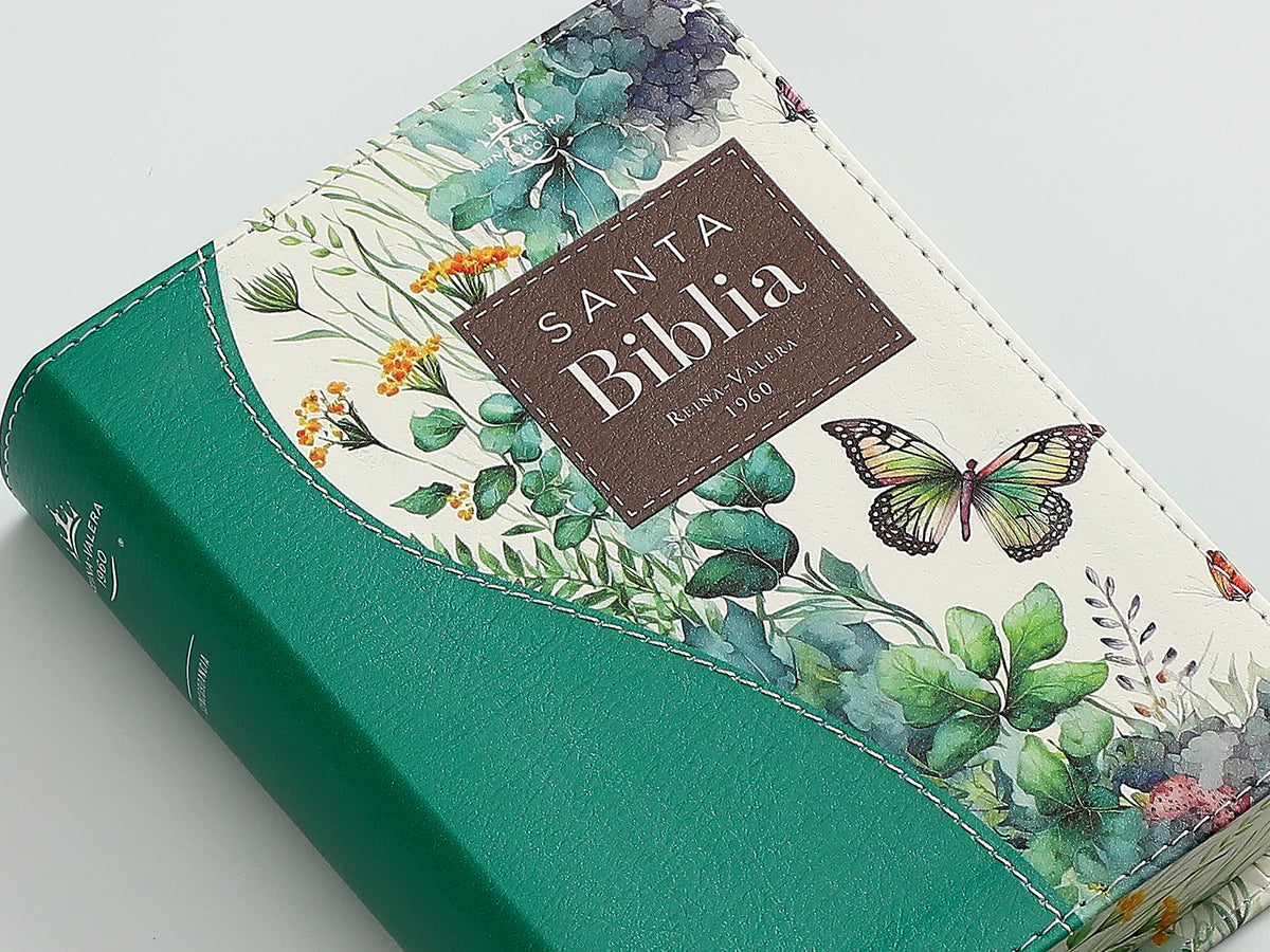 BÍBLIA RVR60 DE BOLSO, CAPA DE COURO, EDIÇÃO RENOVAÇÃO VERDE